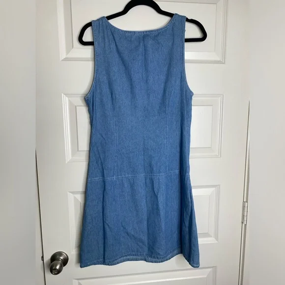 90s Vintage Blue Jean Jumper Dress - Picture 3 of 4